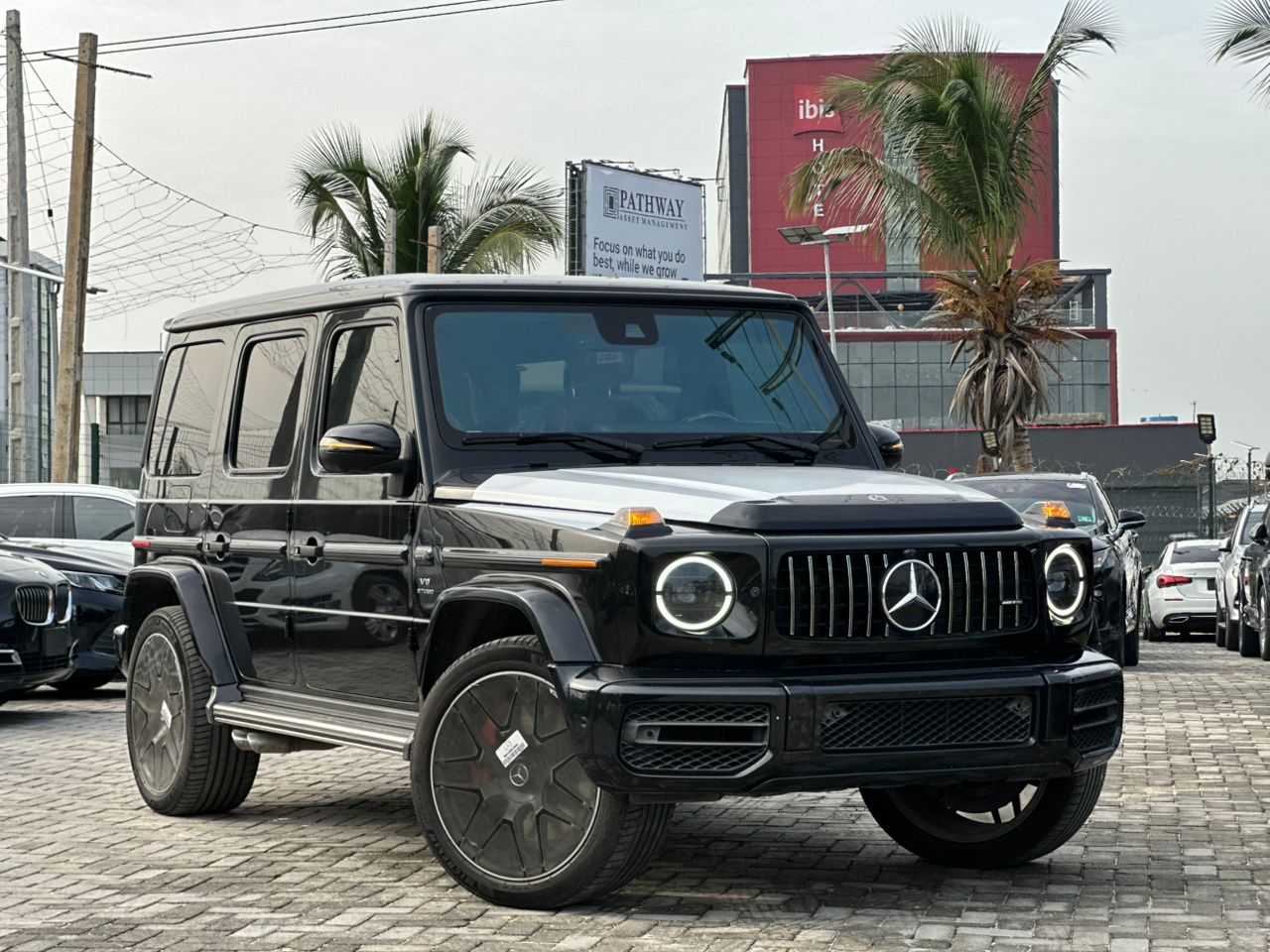 Black Mercedes-Benz G-Wagon angled front view